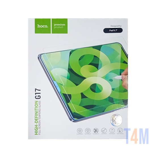 Vidro Temperado HD de Tela cheia Hoco G17 para Apple iPad 9,7" Transparente